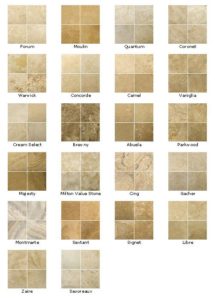 travertine color chart